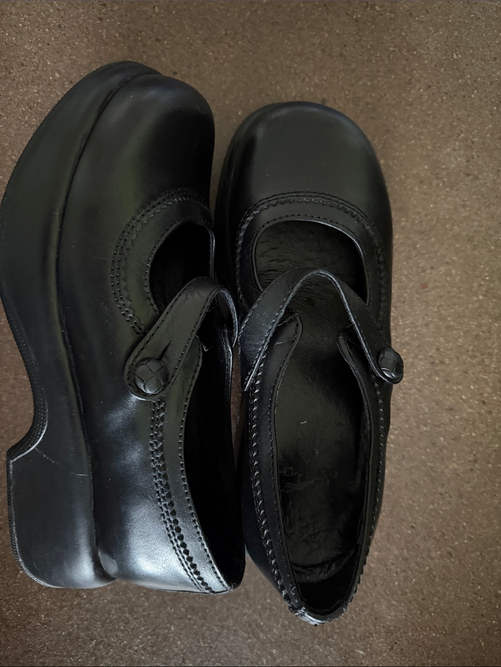 Dansko Black Mary Jane Clog Mules  EUC  36